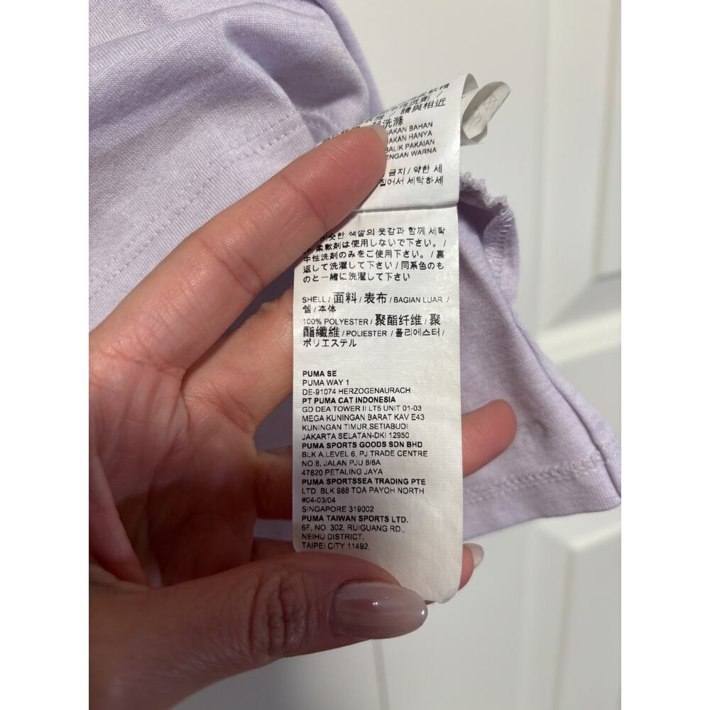 Puma Lavender Run Logo Athletic Tee M - Picture 6 of 7